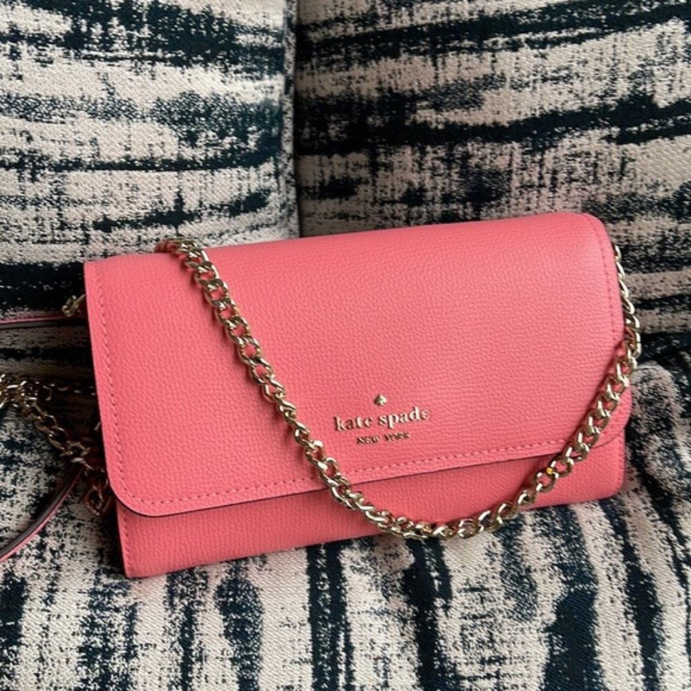 Kate Spade Chain Wallet Crossbody Clutch Pink - Picture 1 of 16